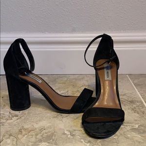 Black strapping Steve Madden heel sandals